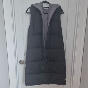Black and Gray Puffer Vest